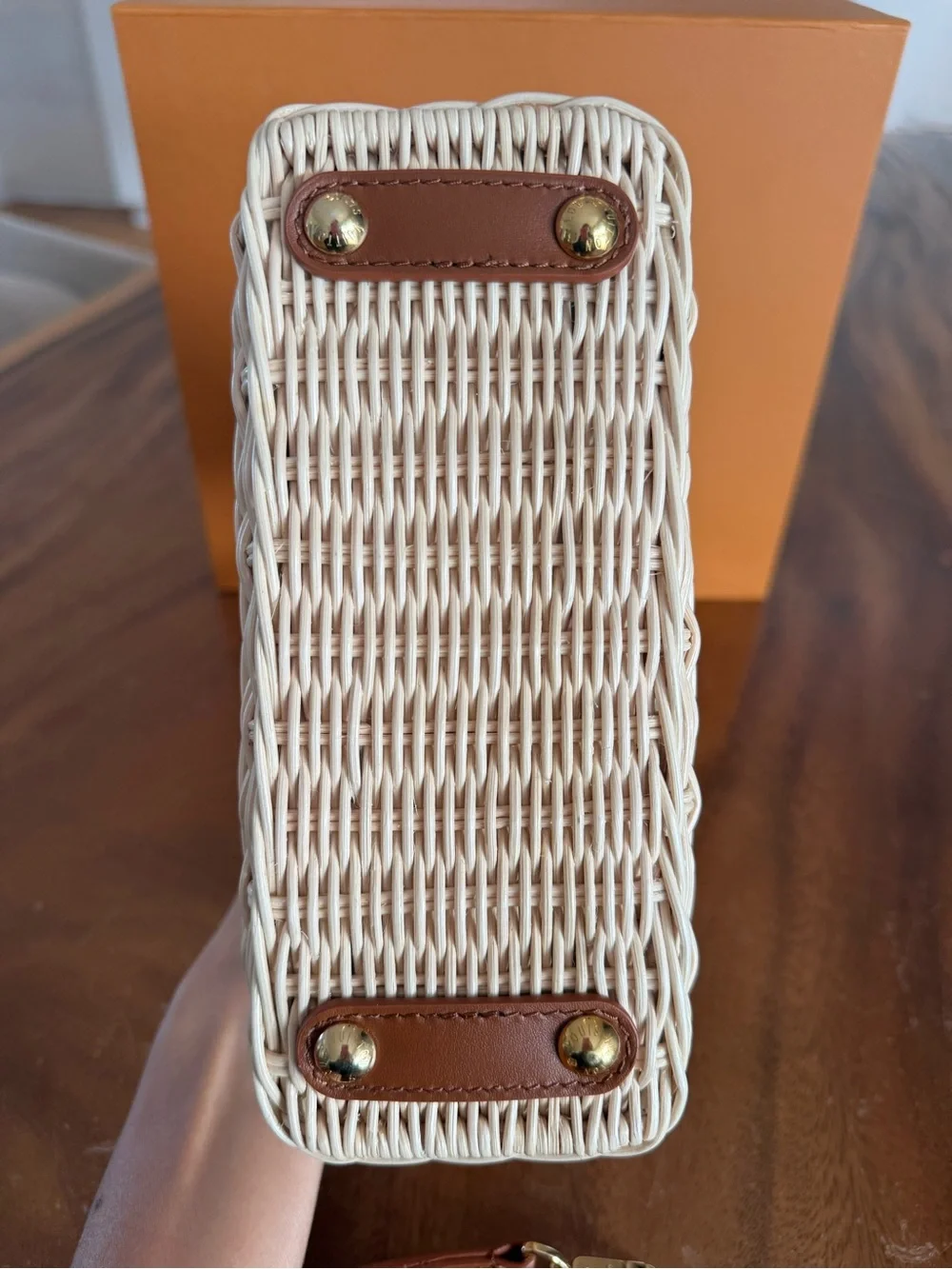 Louis Vuitton Brown Cognac Wicker Capucines Mini Handbag